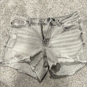 Judy Blue Light Gray Distressed Jean Shorts